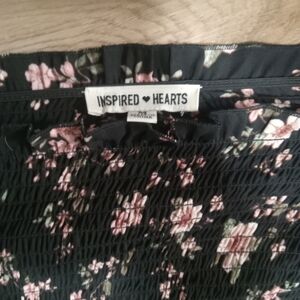 Inspired Hearts Black and Pink Floral Jumpsuit